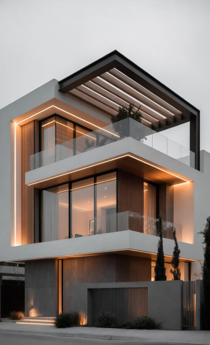 Luxury modern architecture villa exterior