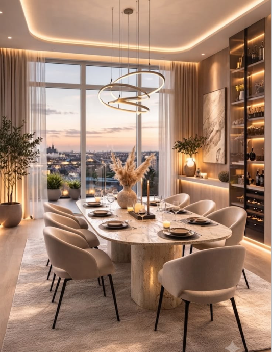 Modern luxury dining room